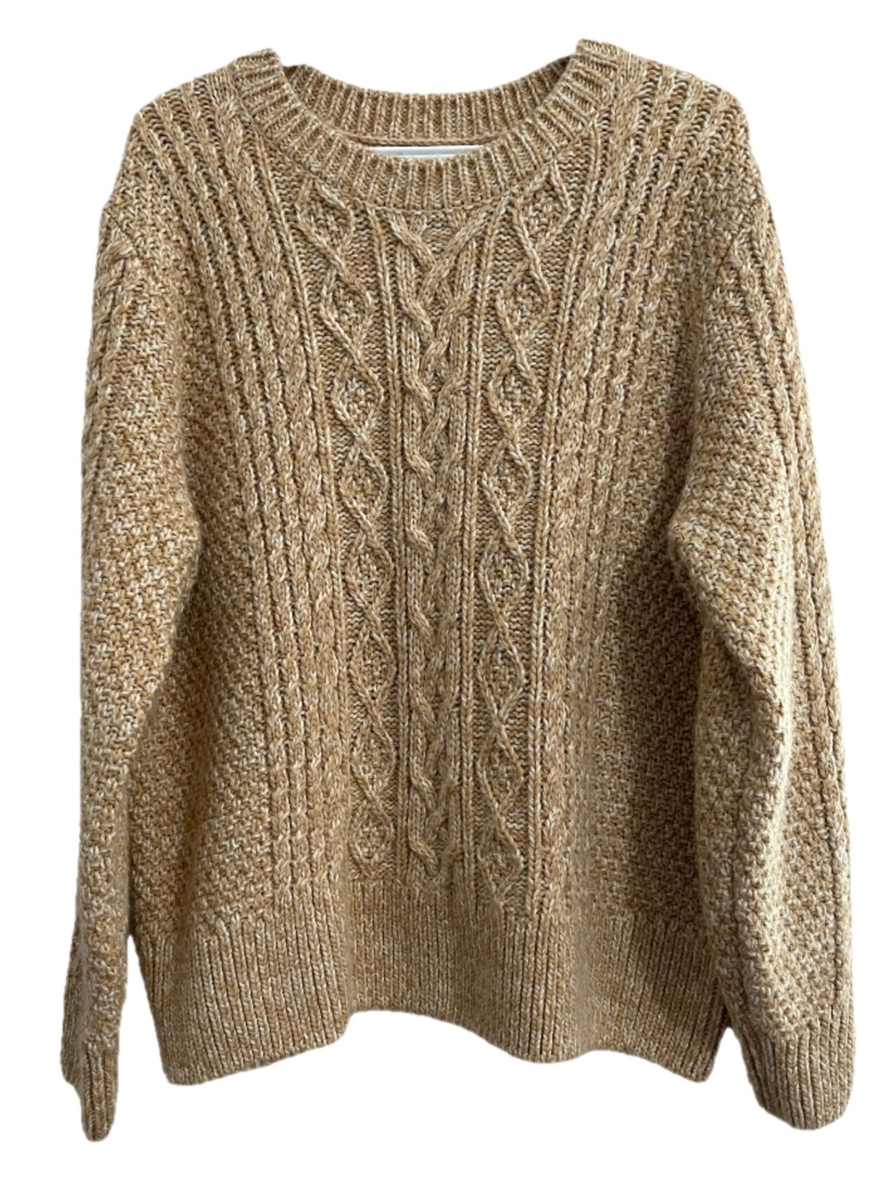 Wind River Cable Knit Crewneck Sweater - Beige